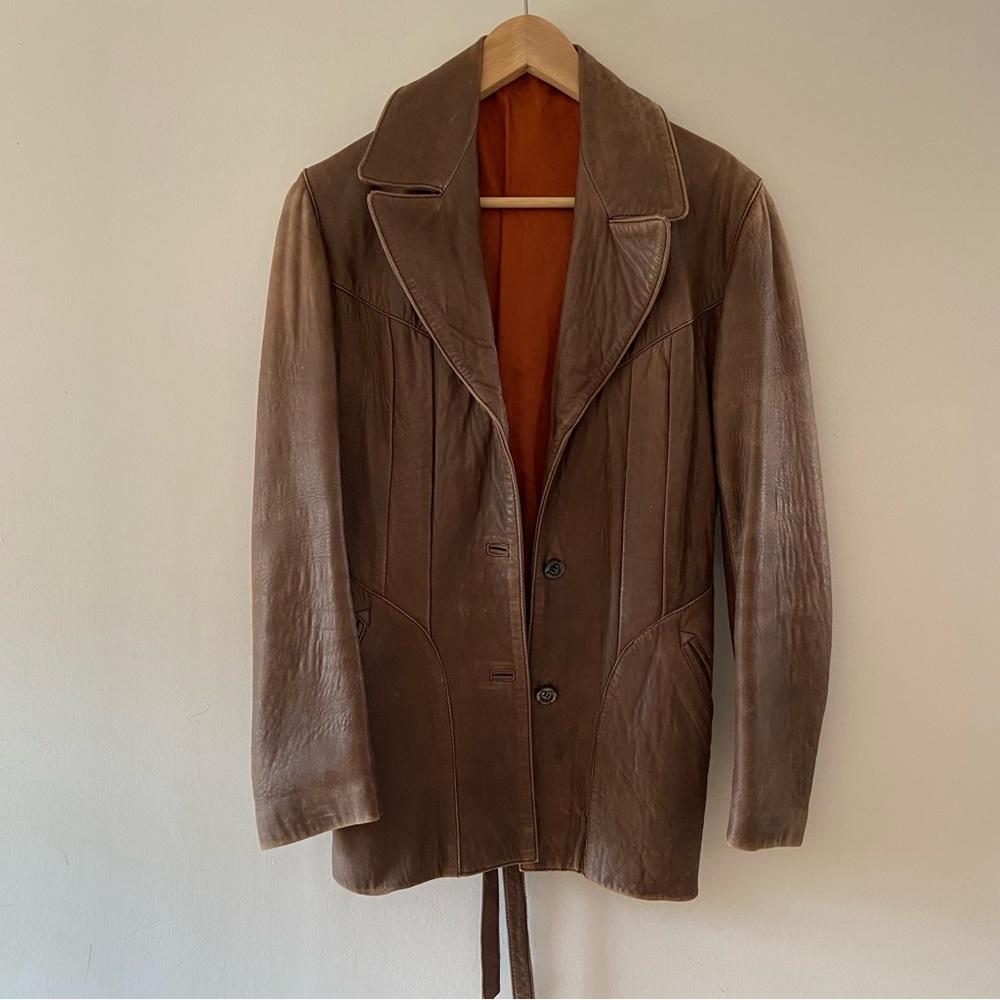 1970s Vintage Leather Blazer